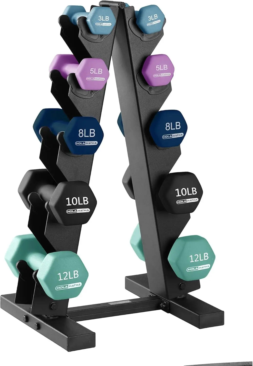 Neoprene Dumbbell Set With Rack For Home Workouts