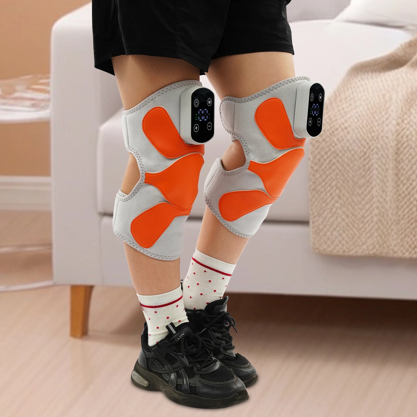 LeG Heating And Vibrating Knee Massager With 2 Straps