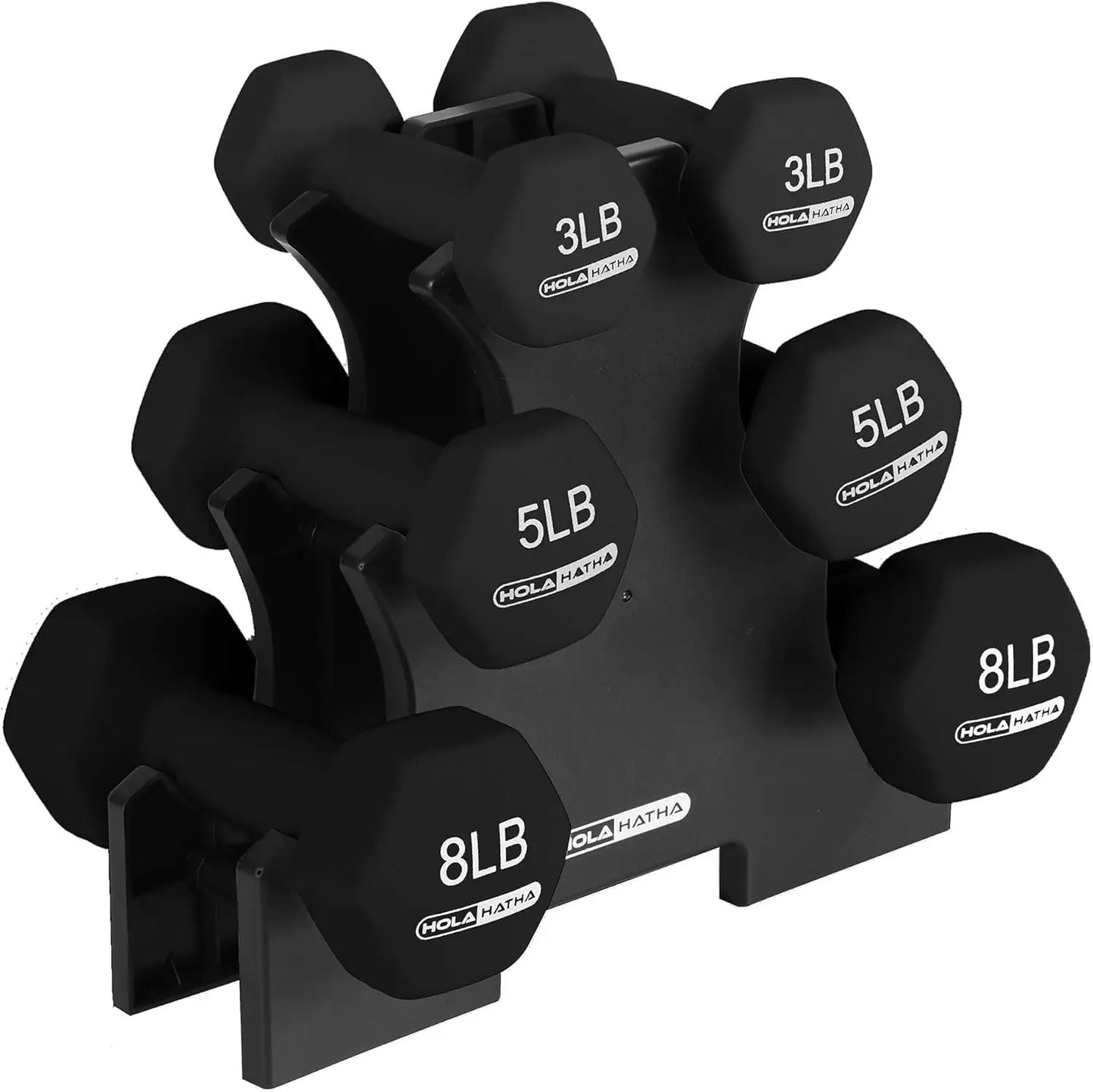 Neoprene Dumbbell Set With Rack For Home Workouts