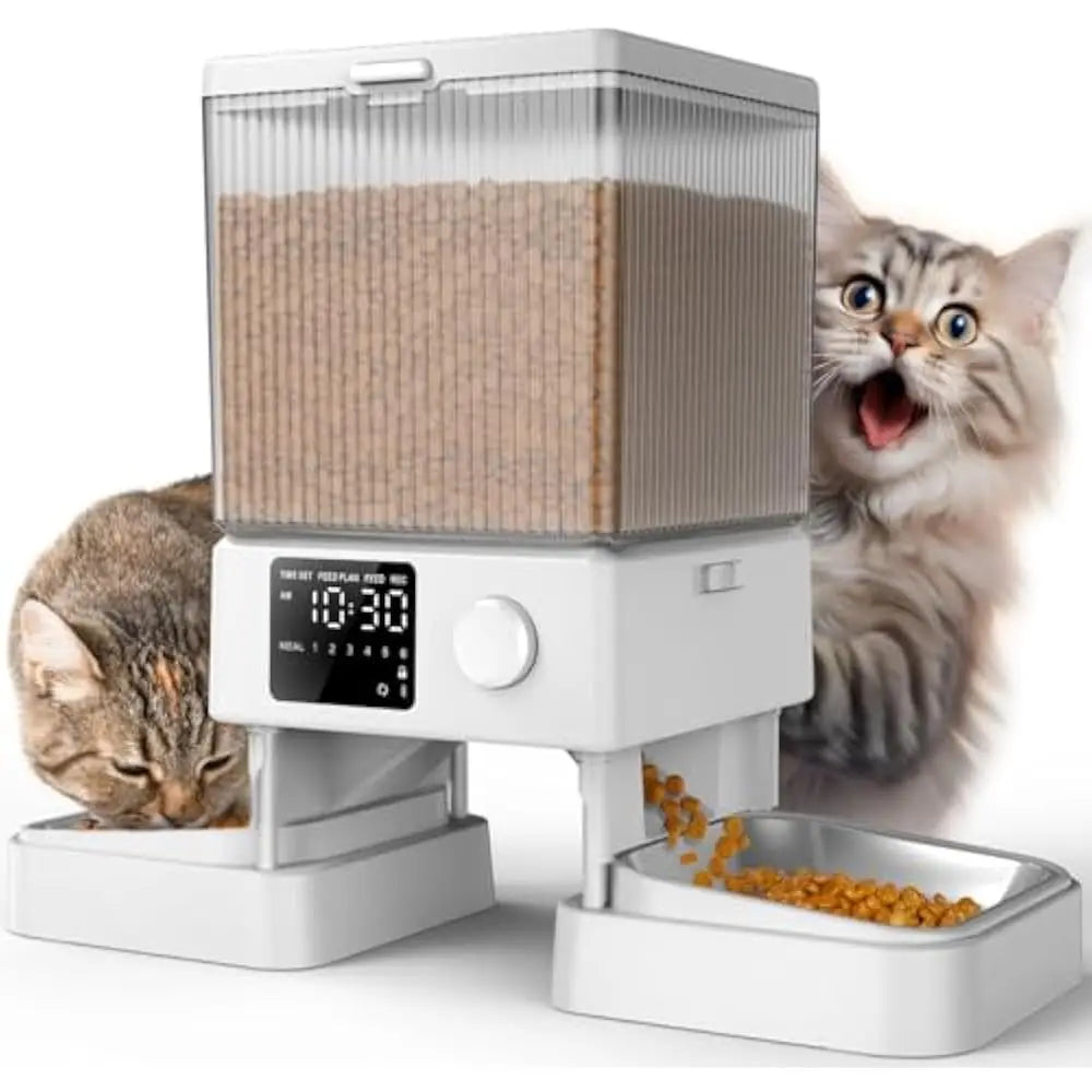 Automatic Cat Feeder For 2 Cats Timed Dispenser 20 Cups