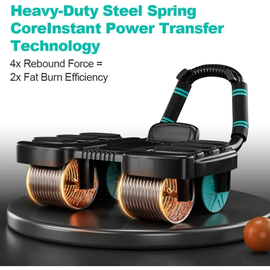 Ab Roller Wheel With Elbow Support 4-Wheel Design Home Gym