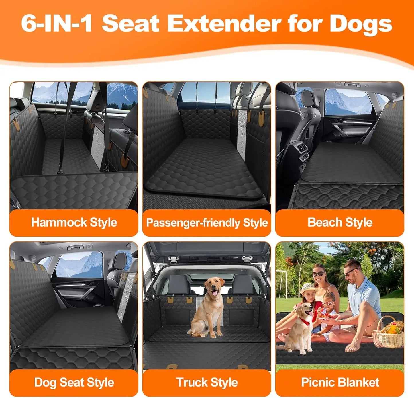Wedyvko Waterproof Dog Car Seat Cover Hammock Protector