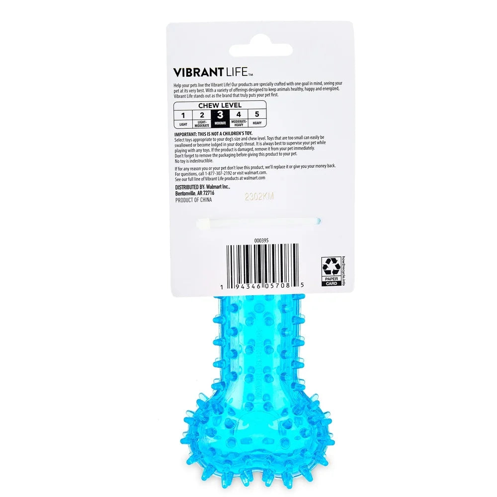 Spiky Bone Dog Toy Chew Level 3 Interactive Fetch Durable