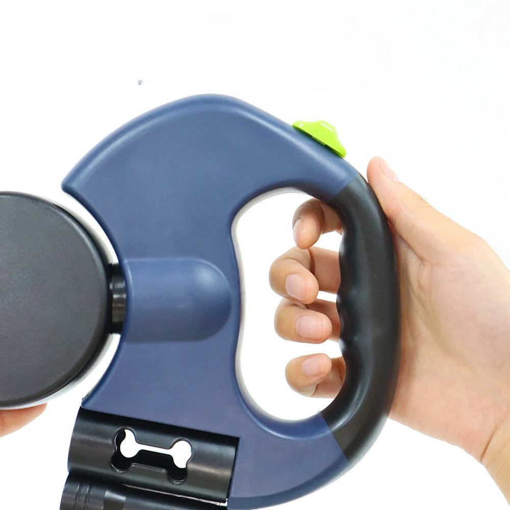 ZhejiangDog Double Retractable Dog Leash With Flashlight