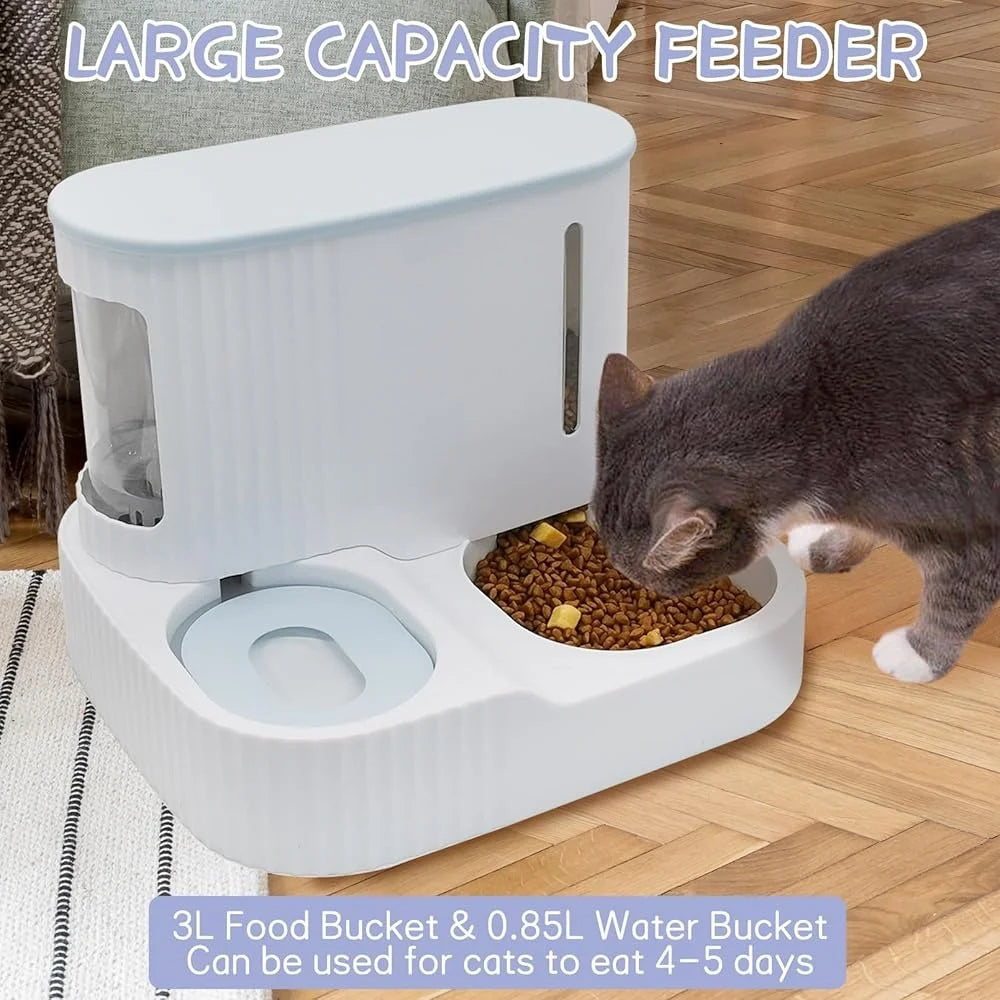 Pet Gravity Feeder Waterer 2 In 1 Automatic Food Bowl