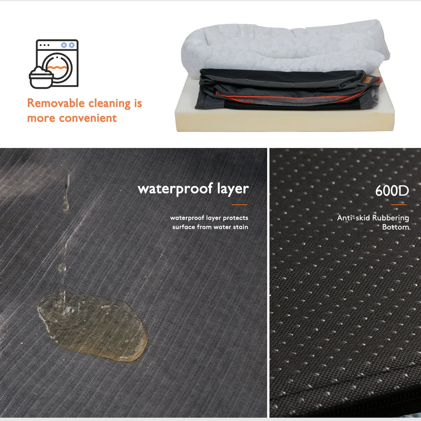 BINGOPAW Dog Bed Anti Allergy Fleece Washable Cover