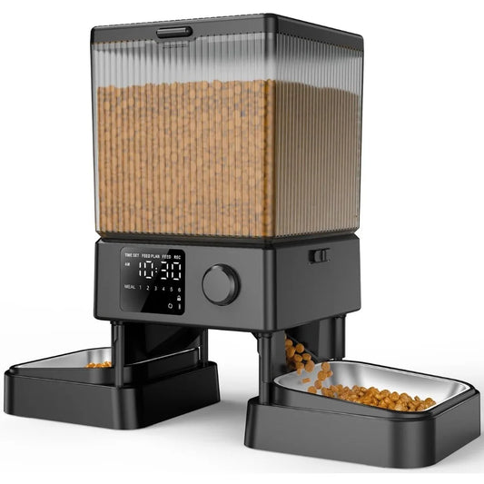 Automatic Cat Feeder For 2 Cats Timed Dispenser 20 Cups