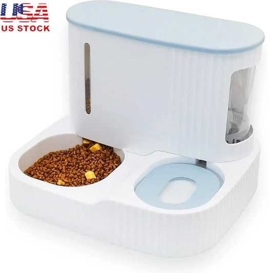 Pet Gravity Feeder Waterer 2 In 1 Automatic Food Bowl