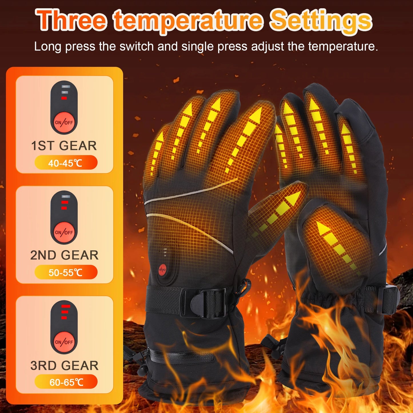 APWIKOGERCN Electric Heating Gloves Touchscreen Thermal Outdoor Activities