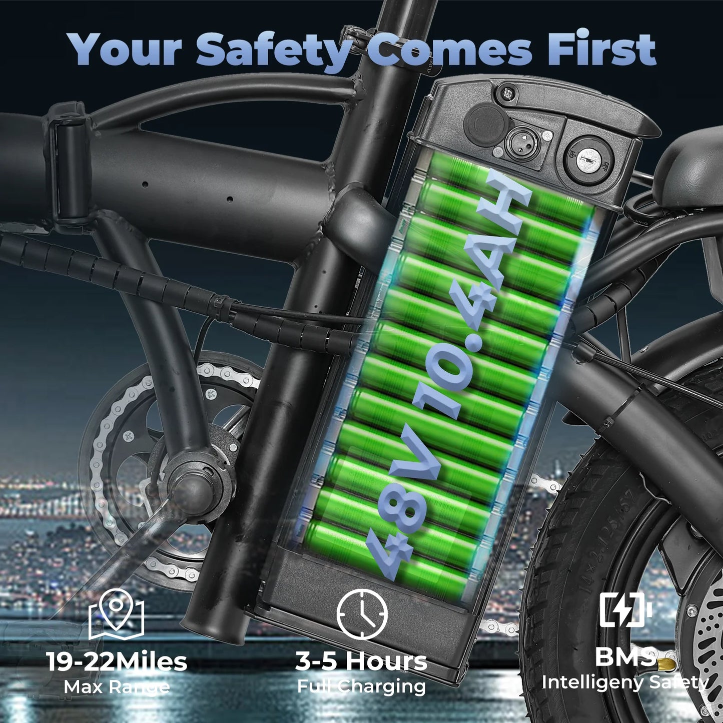 LELEKUAIF Folding Electric Bike T5D 500W Lithium Battery