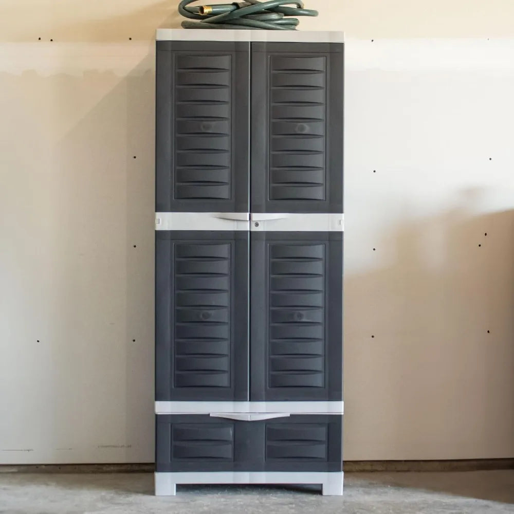 Lockable Storage Cabinet With Adjustable Shelves For GarageWorkstation Office Home