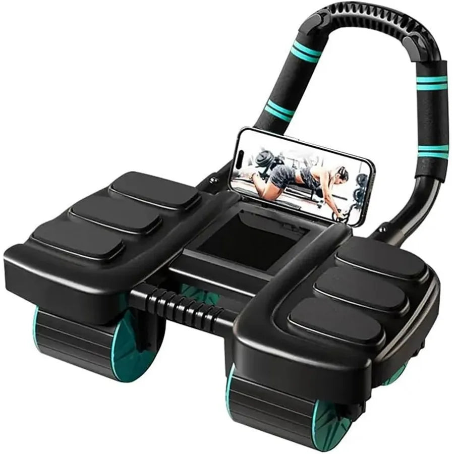 Ab Roller Wheel With Elbow Support 4-Wheel Design Home Gym