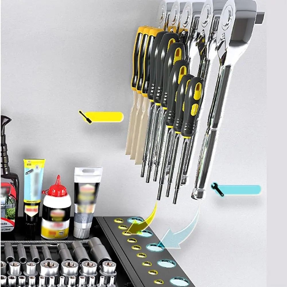 TWISTER.CK Four Tier Wall Mount Tool Organizer with Hooks