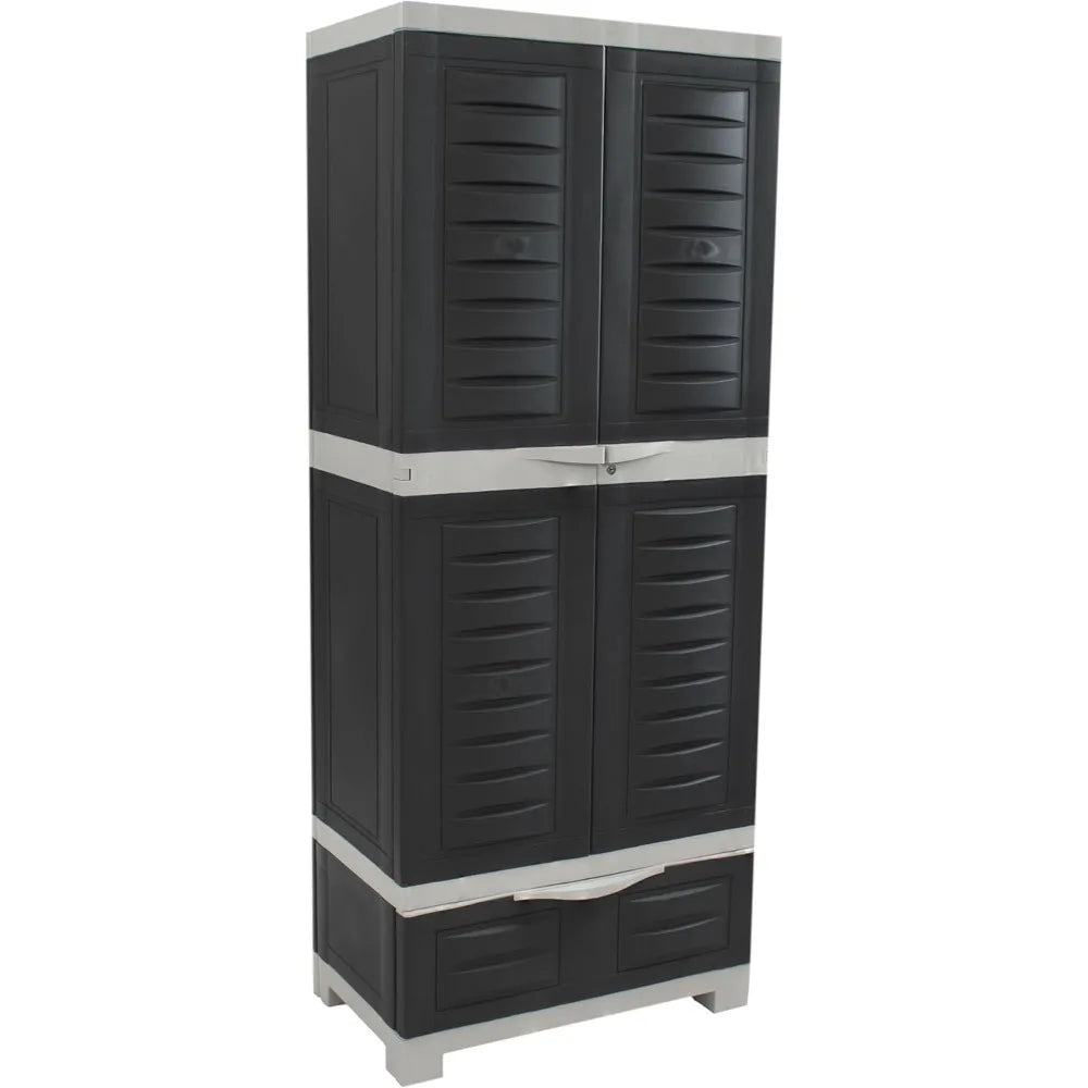 Lockable Storage Cabinet With Adjustable Shelves For GarageWorkstation Office Home