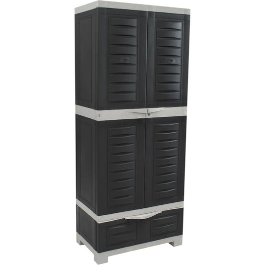 Lockable Storage Cabinet With Adjustable Shelves For GarageWorkstation Office Home