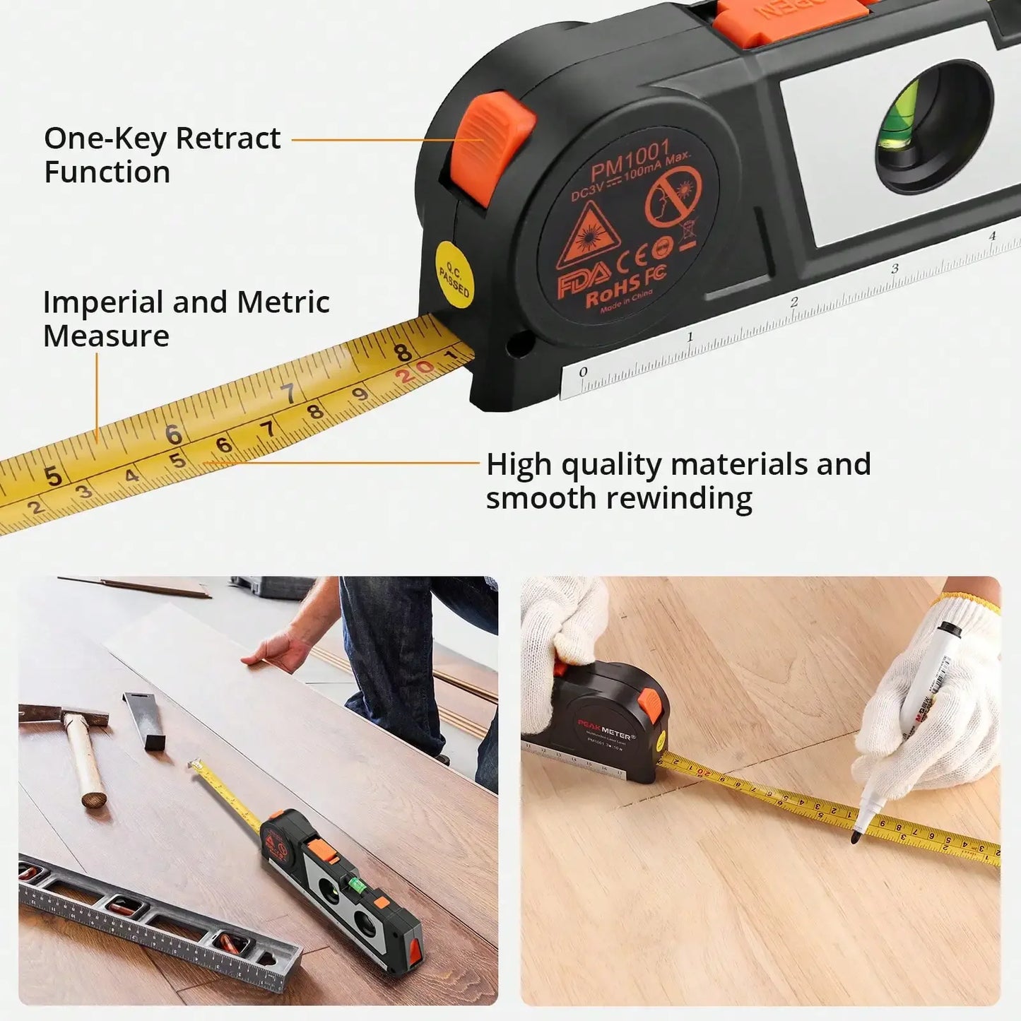 Multipurpose Cross Line Laser Level Tool For Hanging