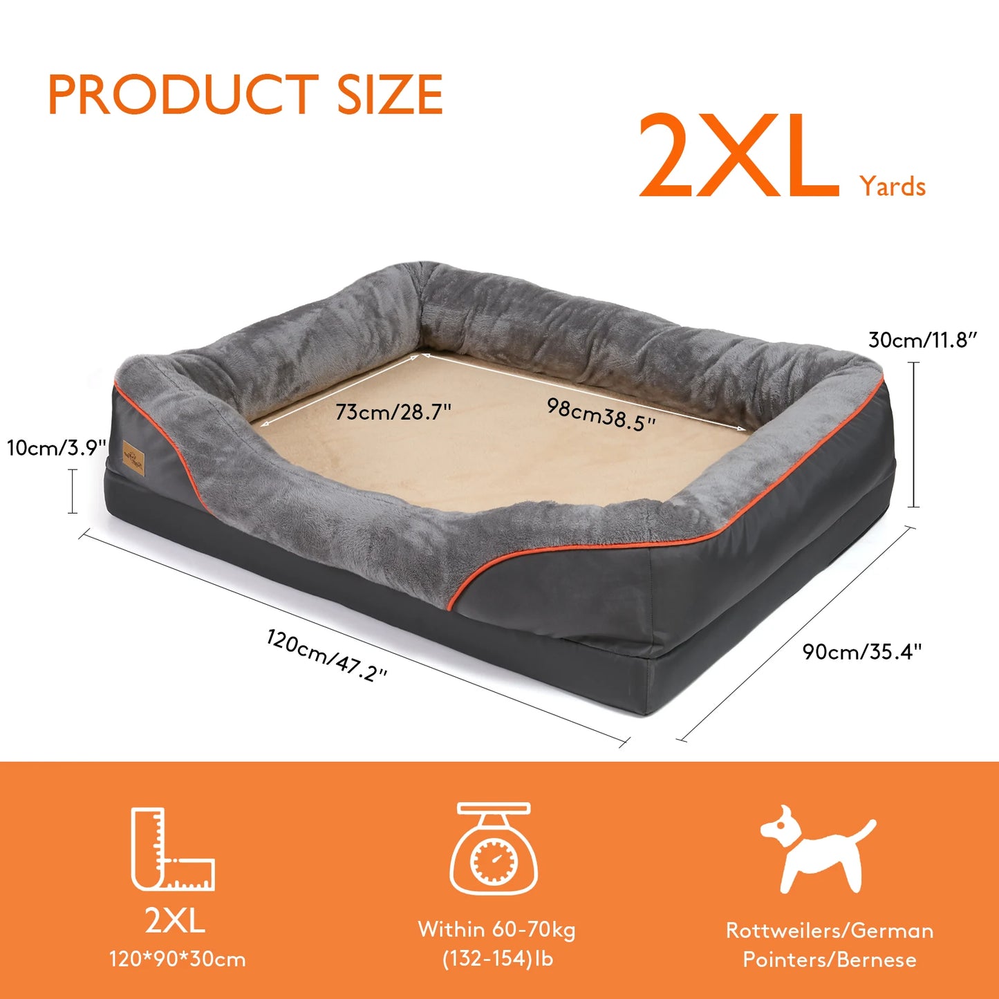 BINGOPAW Dog Bed Anti Allergy Fleece Washable Cover