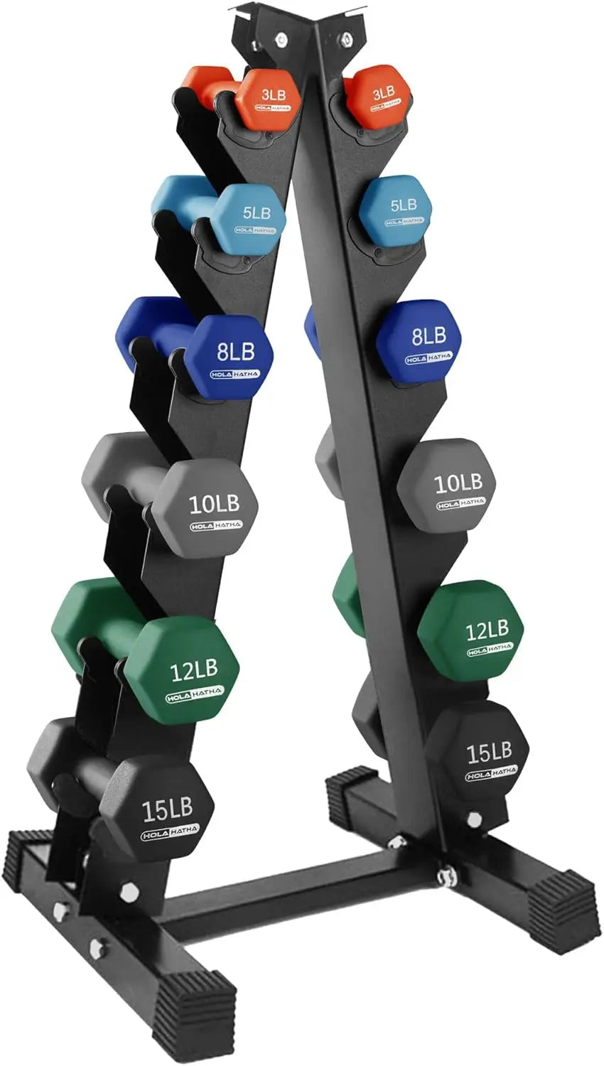 Neoprene Dumbbell Set With Rack For Home Workouts