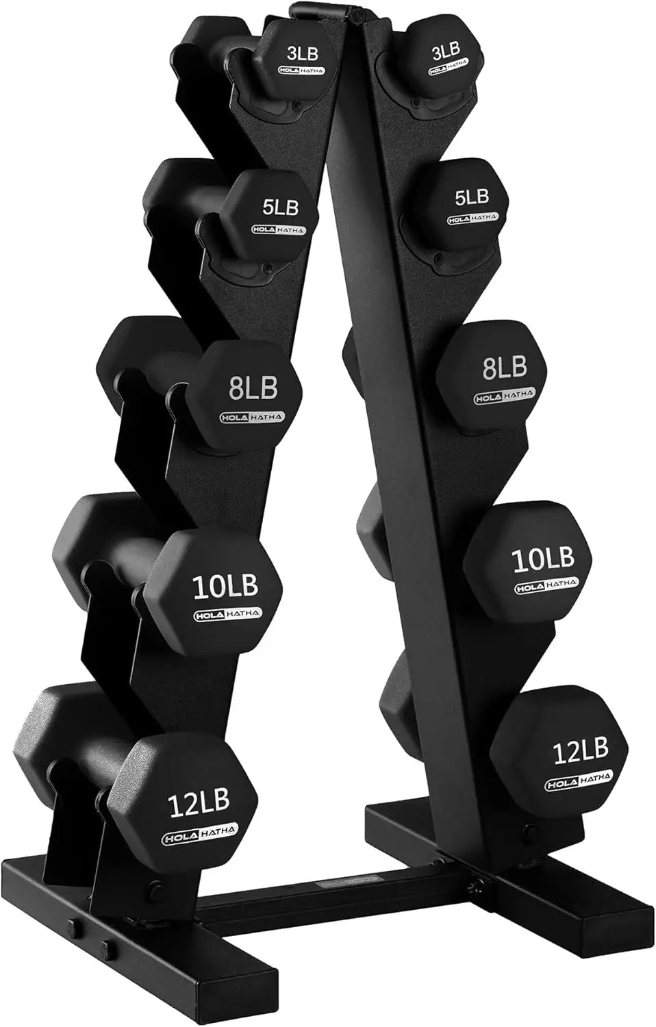 Neoprene Dumbbell Set With Rack For Home Workouts