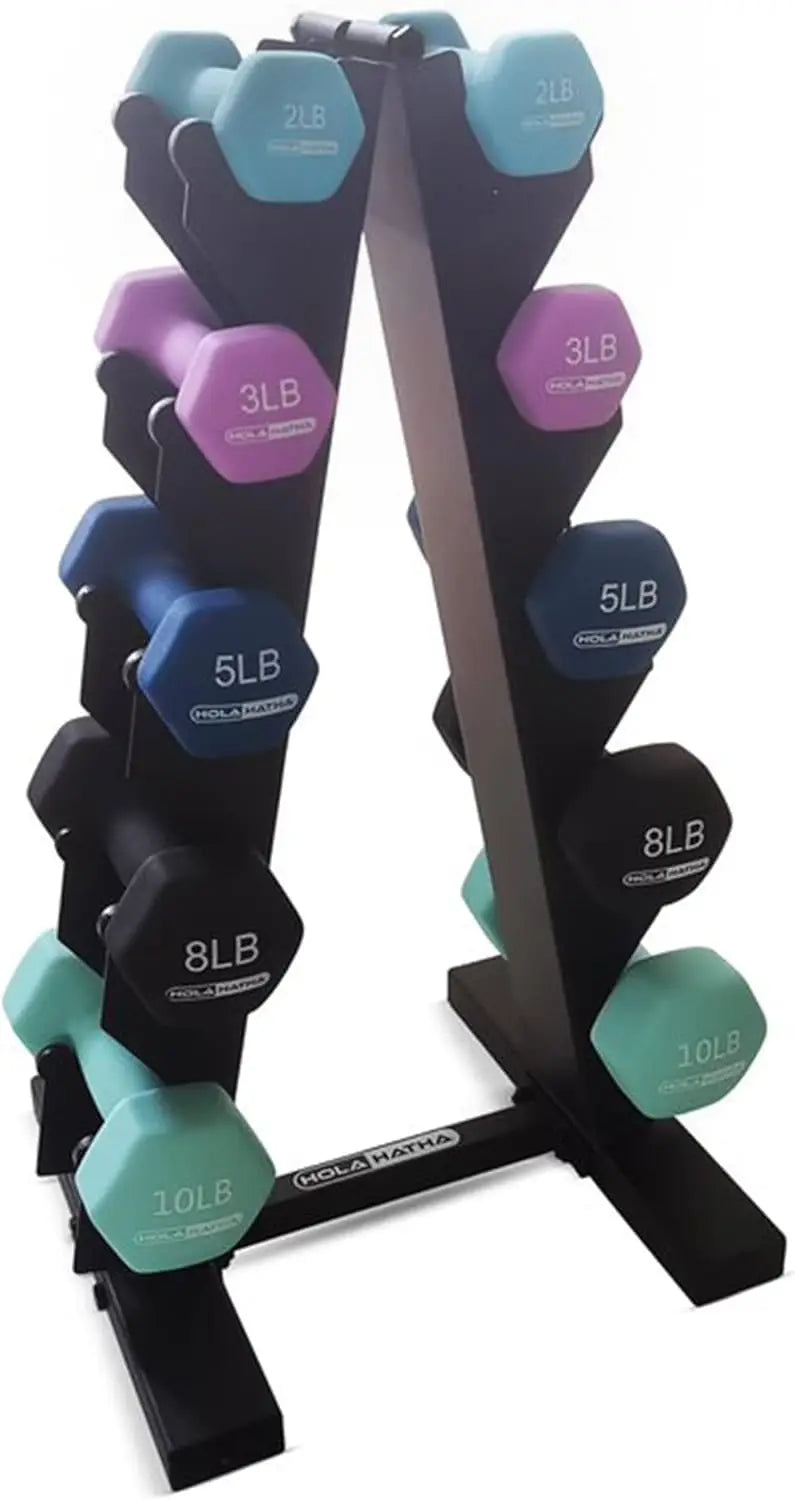 Neoprene Dumbbell Set With Rack For Home Workouts