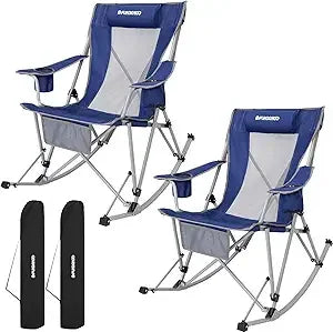 Color Pro Rocking Camping Chairs 2 Pack With Cup Holder