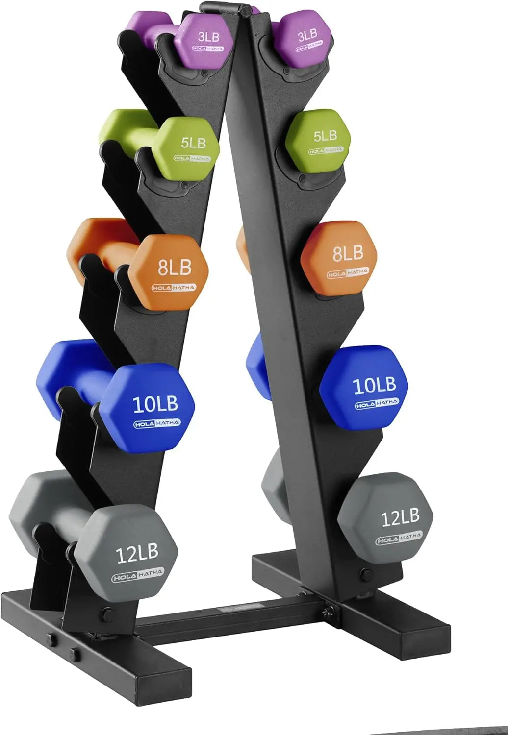 Neoprene Dumbbell Set With Rack For Home Workouts