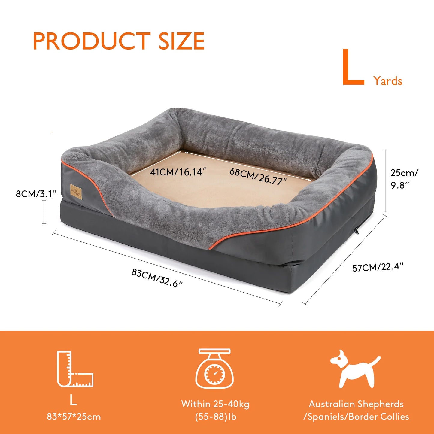 BINGOPAW Dog Bed Anti Allergy Fleece Washable Cover