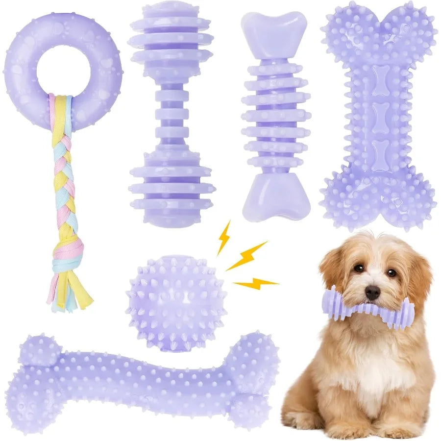 Small Puppy Chew Toys Pack Durable Interactive Teething Toy